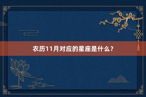 农历11月对应的星座是什么？