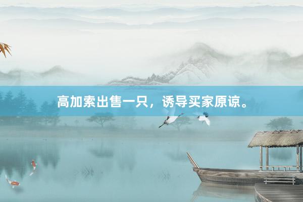高加索出售一只，诱导买家原谅。